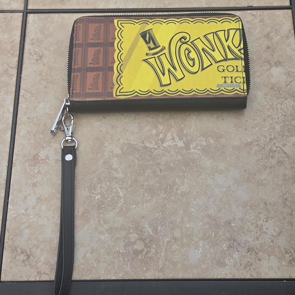 WILLY WONKA WALLET GOLDEN TICKET BAR PREMIUM ZIP-AROUND WRISTLET LICENSED